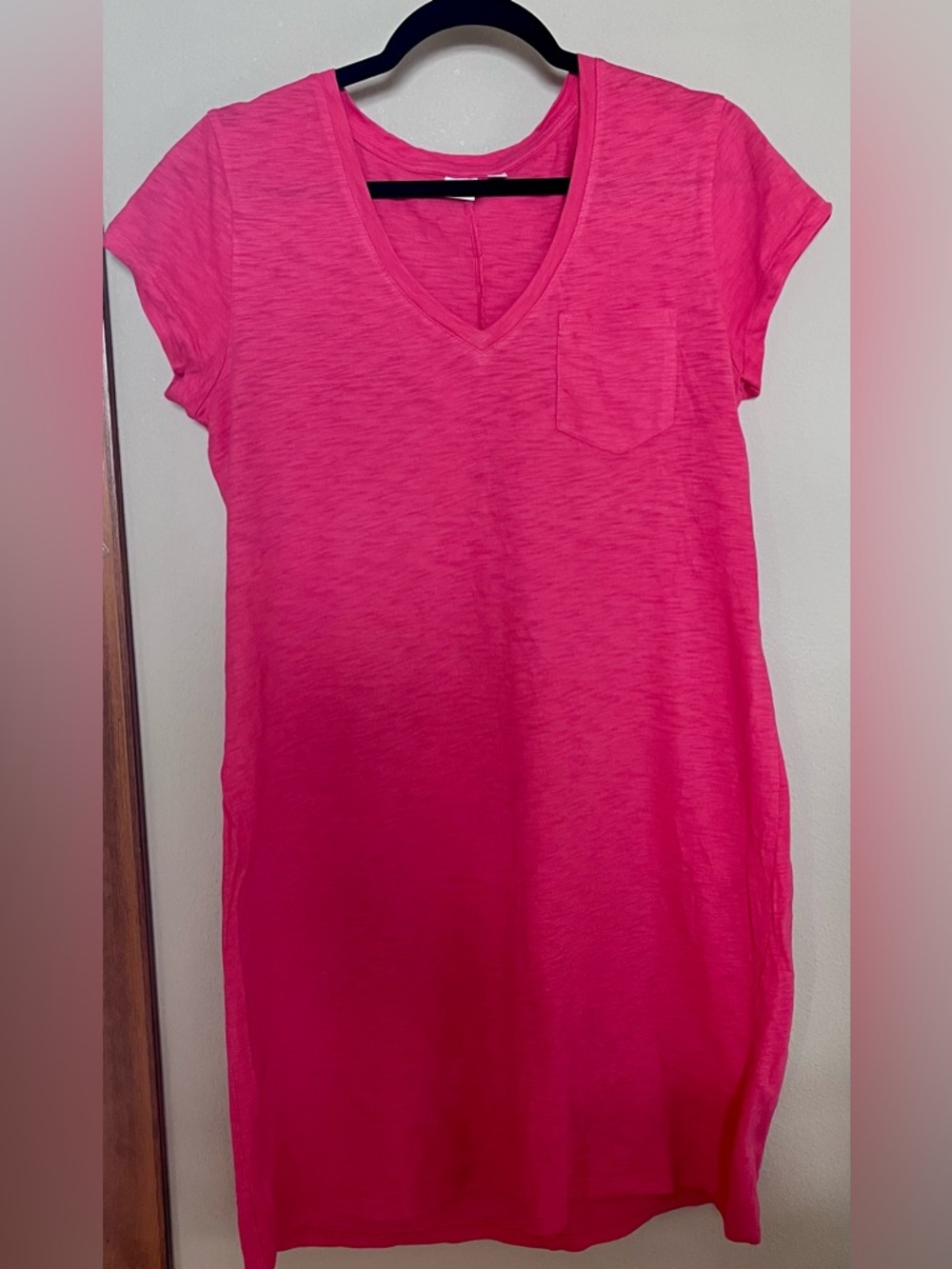 GAP Azalea Pink V-Neck Tee Dress Sz M - Picture 8 of 9